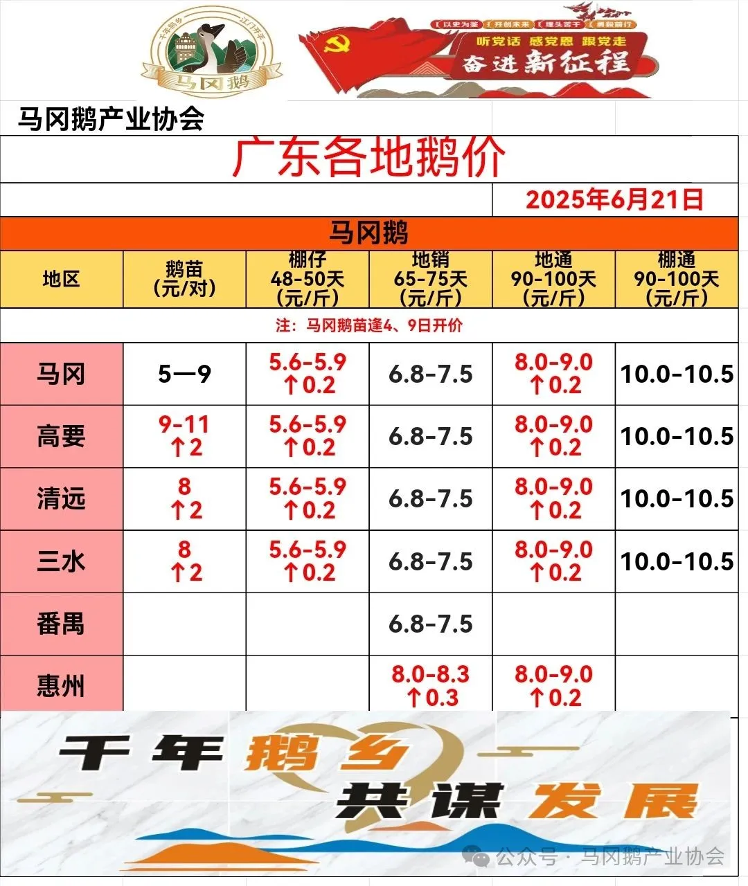 买卖易市场 2025年6月21日马冈鹅产业今日鹅价